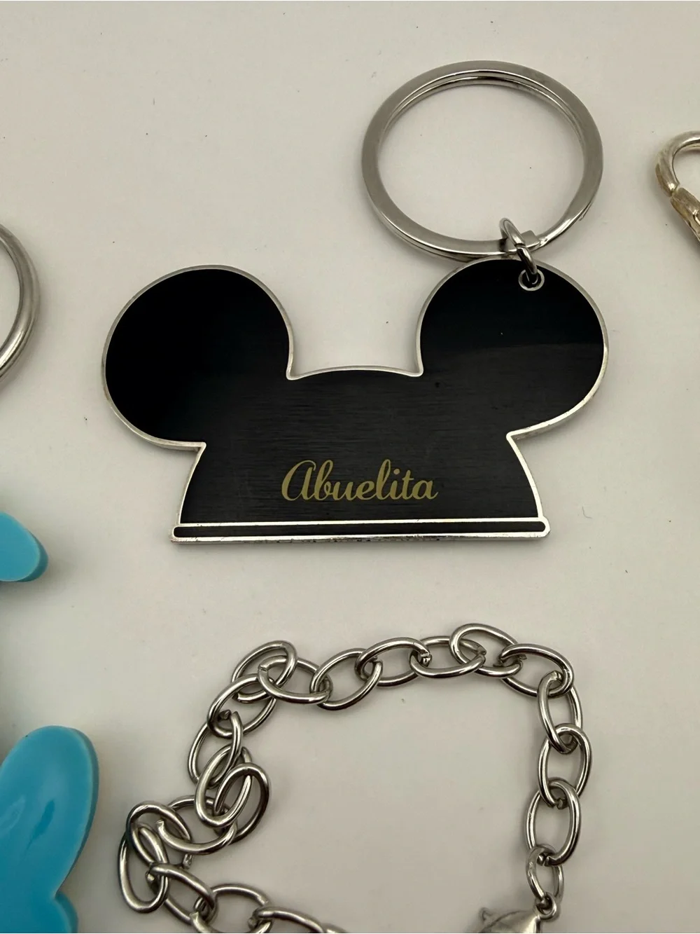 Disney Mickey Pluto 2019 Keychain Bracelet Charm Tinker Bell Locket Lot of (4)